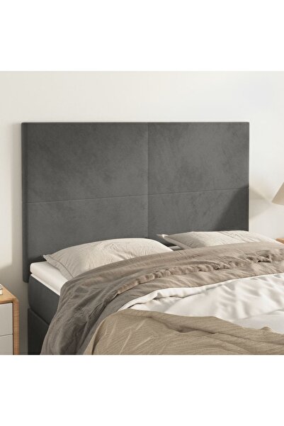 Concept Tăblii de pat, 4 buc, gri închis, 72x5x78/88 cm, catifea