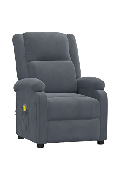 Concept Ανακλινόμενη πολυθρόνα μασάζ, σκούρο γκρι, Βελούδο