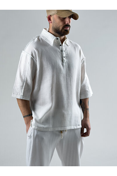 COCOPELLI Muslin Fabric White Men's T-Shirt Coc3015