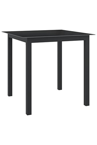 Concept Τραπέζι κήπου, μαύρο, 80x80x74 cm, αλουμίνιο και γυαλί
