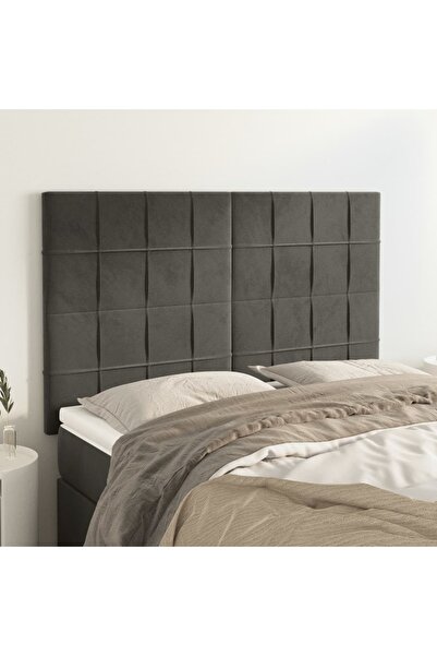 Concept Tăblii de pat, 4 buc, gri închis, 72x5x78/88 cm, catifea