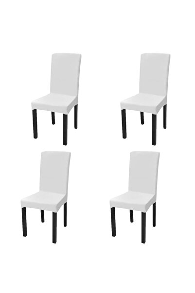 Concept Ίσια ελαστικά καλύμματα καρέκλας, 4 τεμάχια, λευκά