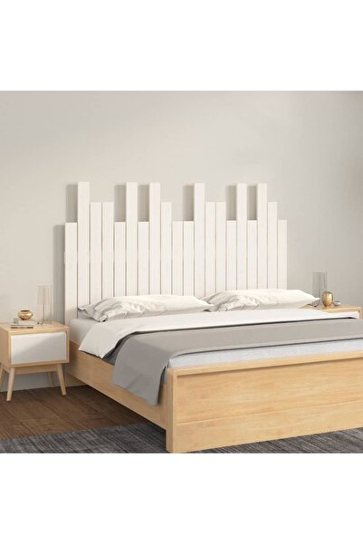 Concept Κεφαλάρι τοίχου, λευκό, 127,5x3x80 cm, μασίφ ξύλο πεύκου