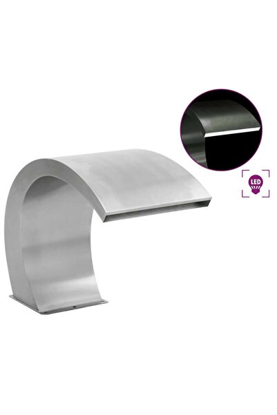 Concept Fântână de piscină cu LED-uri, 30 x 60 x 45 cm, oțel inoxidabil