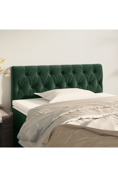 Concept Tăblie de pat, verde închis, 100x7x78/88 cm, catifea