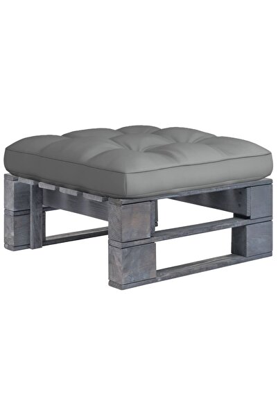 Concept Taburet din paleți de grădină, gri, lemn de pin tratat