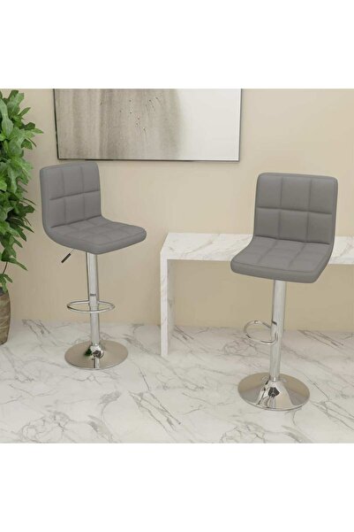 Concept Σκαμπό μπαρ, 2 τεμ., ανοιχτό γκρι, ύφασμα