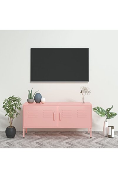 Concept Comodă TV, roz, 105x35x50 cm, oțel