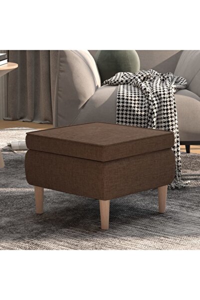 Concept Καρέκλα με ξύλινα πόδια, καφέ, υφασμάτινη