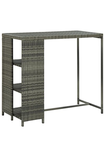 Concept Τραπέζι μπαρ με ράφι αποθήκευσης, γκρι 120x60x110 cm, πολυρατάν