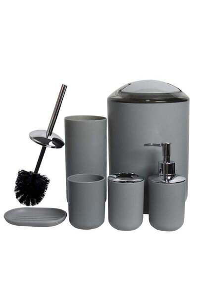Arabest Bathroom Accessories Set, Includes Trash Can, Toilet Brush, Soap Disp...