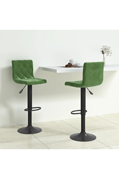 Concept Σκαμπό μπαρ, 2 τεμ., σκούρο πράσινο, Βελούδο