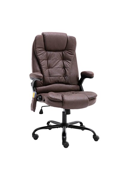 Concept Scaun de masaj pentru birou, maro închis, piele naturală