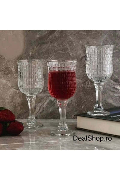 dealshopromania Set de 6 pahare cu picior 150 ml Sofia Diamond – pahare elega...