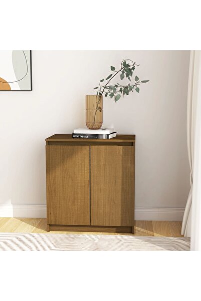 Concept Dulap lateral, maro miere, 60x36x65 cm, lemn masiv de pin