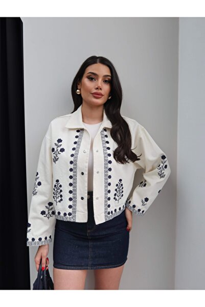 ESRAHELVACI Embroidery Detailed Gabardine Jacket