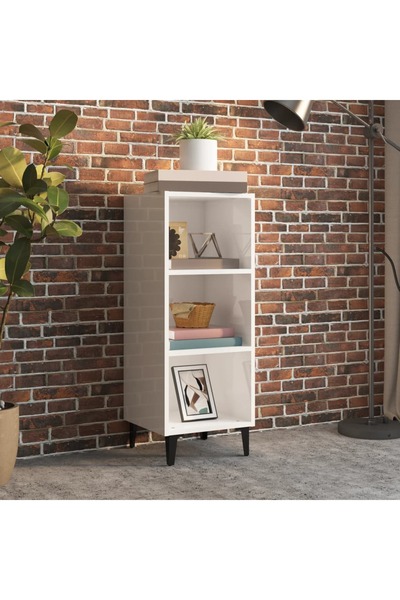 Concept Servantă, alb extralucios, 34,5x32,5x90 cm, lemn compozit