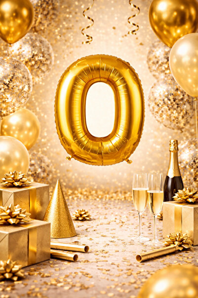 Happyewent Gold "O" Letter Foil Balloon – 100 cm