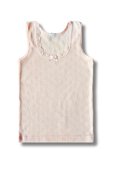 Panfilia 100% Cotton Girls' Thick Strap Undershirt Jacquard Pack / Undershirt / Underwear