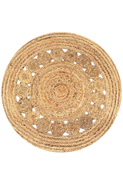 Concept Χαλί από γιούτα με Υφαντό σχέδιο, στρογγυλό 90 εκ.