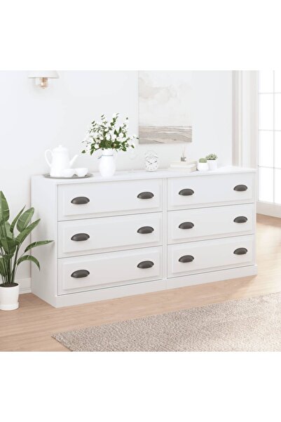 Concept Μπουφέδες, 2 τεμάχια, λευκοί, από επεξεργασμένο ξύλο