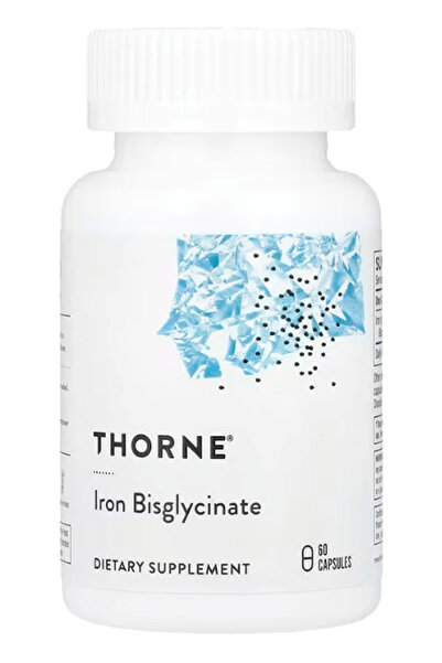 Thorne , Iron Bisglycinate, 60 Capsules (25 mg per Capsule).