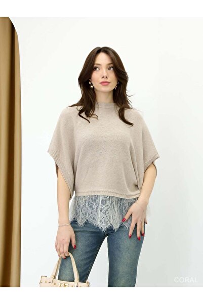 Coral Skirt Lace Pcs Knitwear Blouse Tk261025 Stone