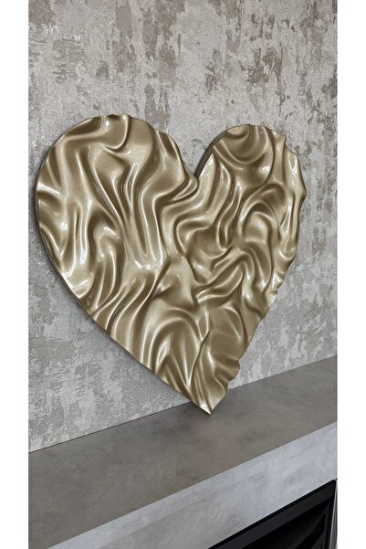 Store BesArt- Lüx Tablo 3 boyutlu Kalp -Mdf - boyalı Duvar Dekoru