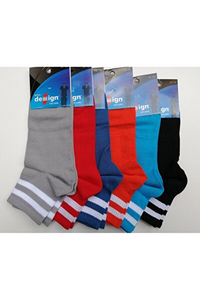 Design Socks 6 Pack Desing Striped Men's Booties Socks