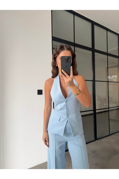 BB Bensu Buyruk طقم بنطلون Y سترة باللون الأزرق