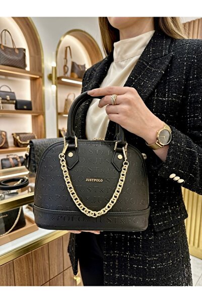 Just Polo Women's Chain Detail Stylish Handbag and Shoulder Bag Shoulder Bag ...