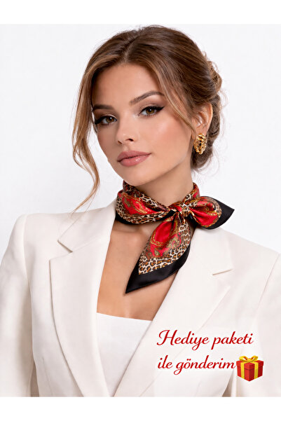 Bermody Women's Bandana Scarf 50X50 Square Scarf Rayon Italian Stitched Neck ...