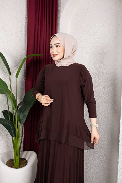 MODAMÜNASİP طقم تنورة شيفون ساندي