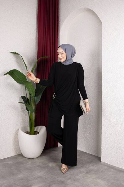 MODAMÜNASİP Costum cu pantaloni Yanı cu cataramă Sandy