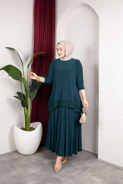 MODAMÜNASİP Chiffon Sandy Skirt Suit