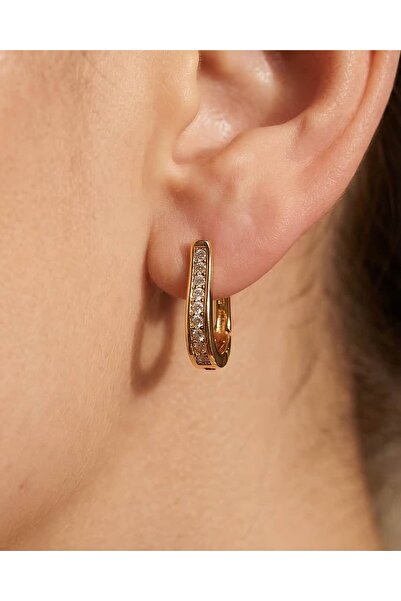 Portakal Esintisi أقراط جيلوريا المصنوعة من الزركون مرصّع بالأحجار الفولاذي م...