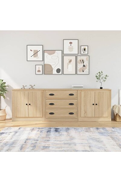 Concept Μπουφέδες, 3 τεμάχια, δρυς sonoma, επεξεργασμένο ξύλο