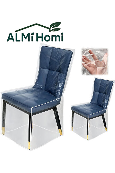 almihomi 2 Pcs Long Transparent Plastic Chair Covers Waterproof & Scratch-Res...