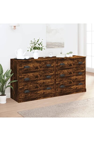 Concept Μπουφέδες, 2 τεμ., καπνιστή δρυς, επεξεργασμένο ξύλο