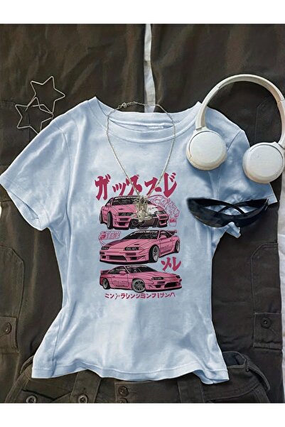 Toum Belt Boy Tokyo Drift Retro Japanese Cropped Bluz