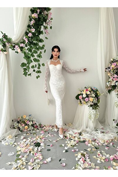 EtikaOnline Eloria Uzun Dantel Tasarım Elbise