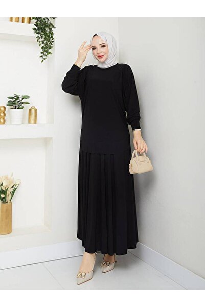 MODAMÜNASİP Σετ Τουνίκ Οβάλ Κοπής με Άνετη Φούστα Sandy