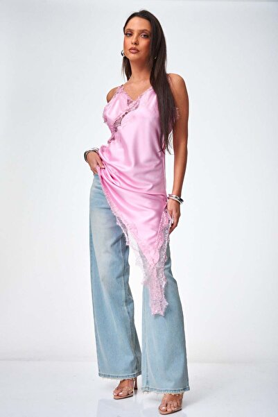 GIA'S WORLD Top tip satin and lace - summer fashion top