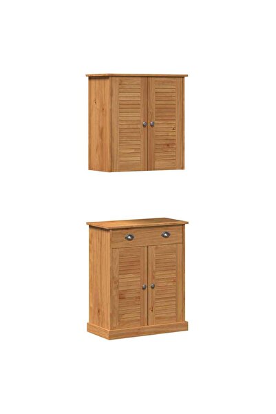 vidaxl Set de mobilier pentru baie VIGO 2 pcs Maro și Maro Miere