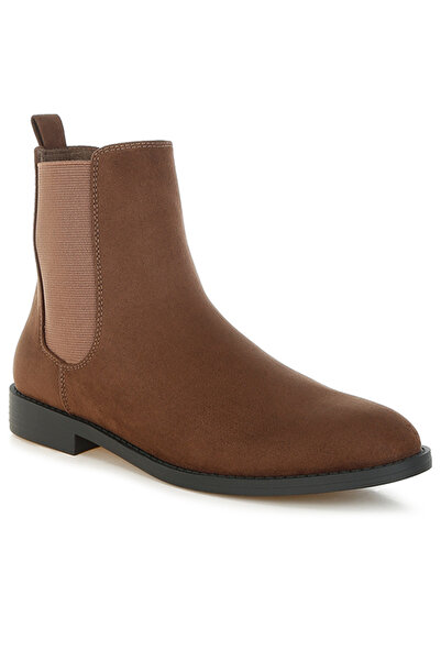 london Rag أحذية تشيلسي نسائية حذاء بكعب عريض منخفض باللون البني