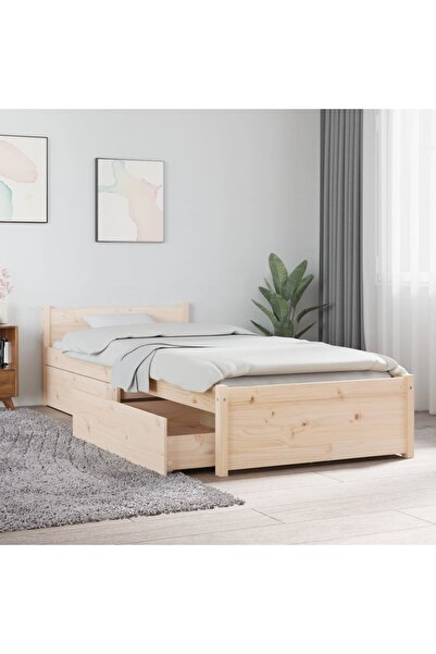 Concept Σκελετός κρεβατιού με συρτάρια Μικρό Μονό 2FT6, 75x190 εκ.