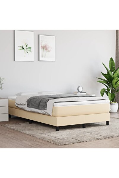 Concept Cadru de pat box spring, crem, 120x200 cm, textil