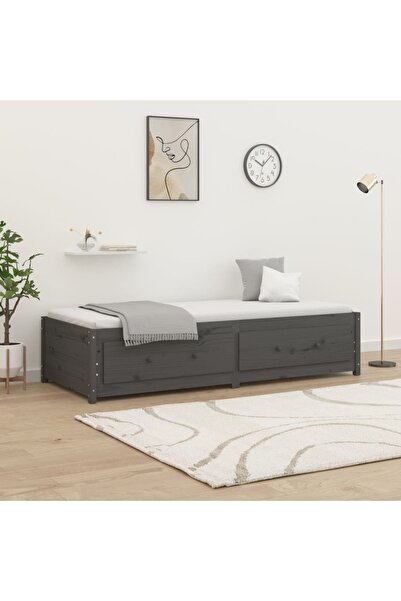 Concept Κρεβάτι ημέρας, γκρι, 90x200 εκ., μασίφ ξύλο πεύκου