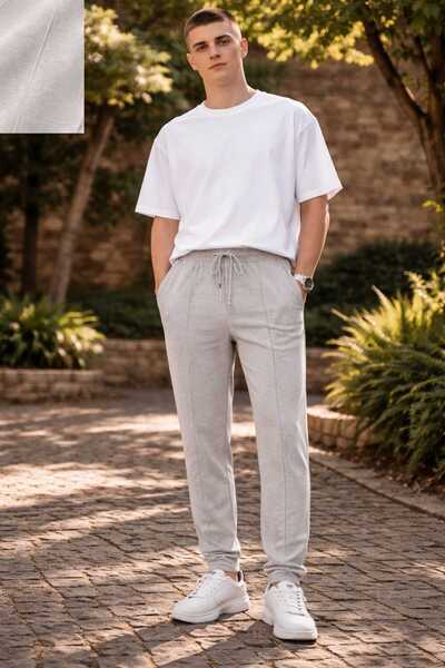 ANATOLIATEKSTILE Men's Casual Pants – Elastic Waist with Drawstring, Comforta...