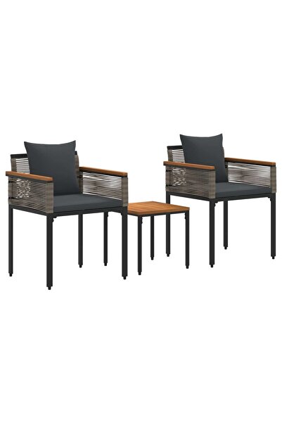 vidaxl Set de Mobilier pentru Exterior 3 pcs Gri și gri închis